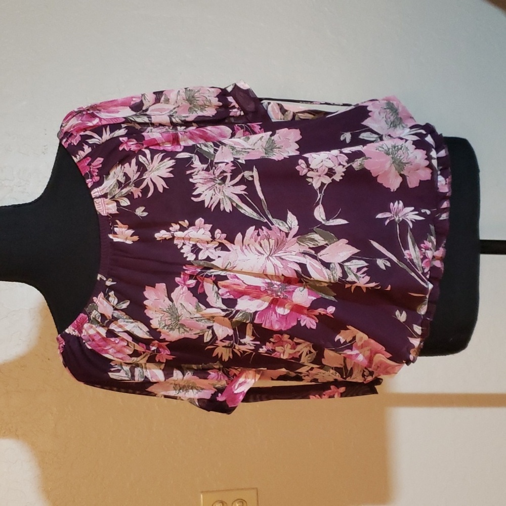 Joie de Vivre Off the Shoulder Blouse Floral Print Size L